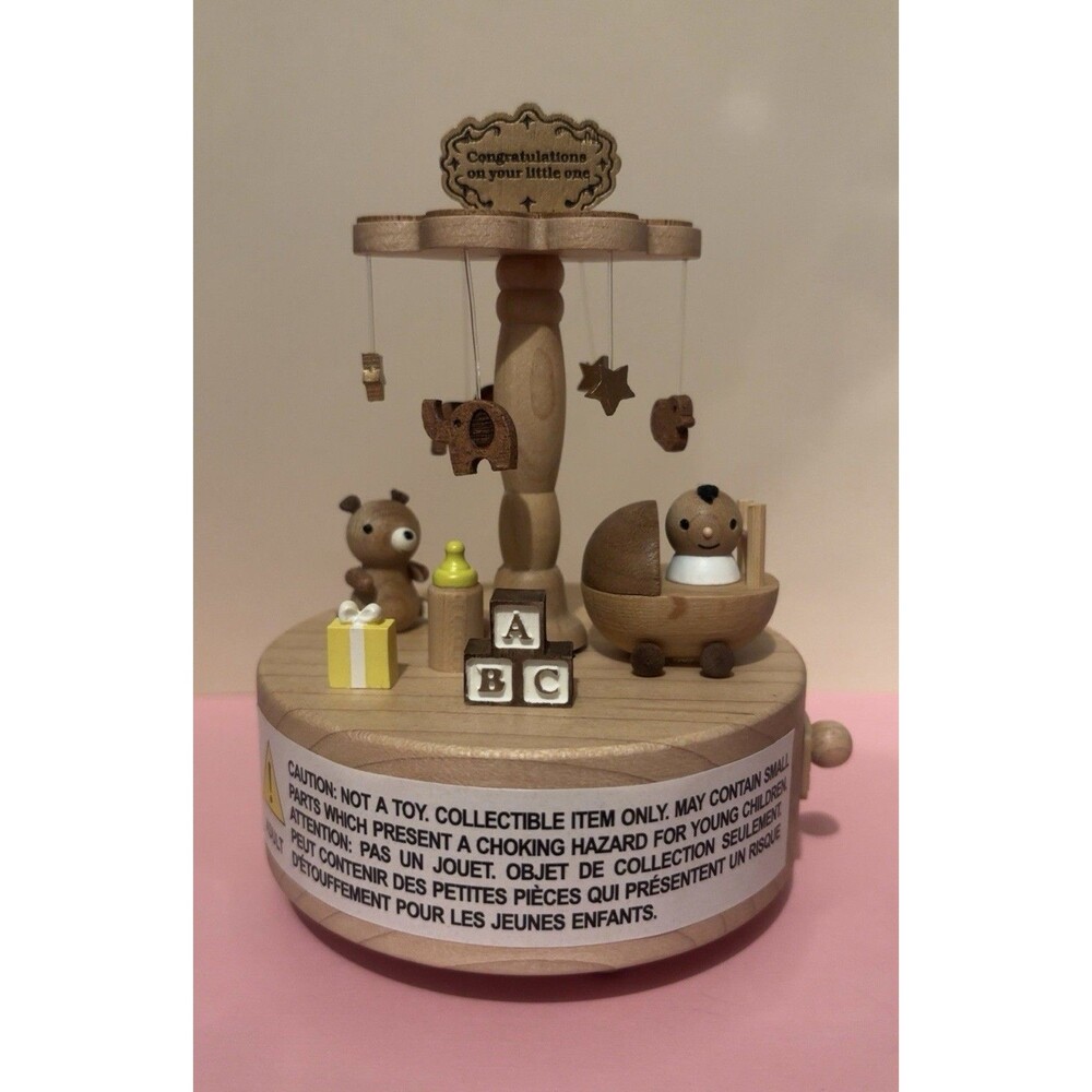 Wooderful Life MUSIC BOX Baby “Congratulations On Your Little One” Jean Cultural